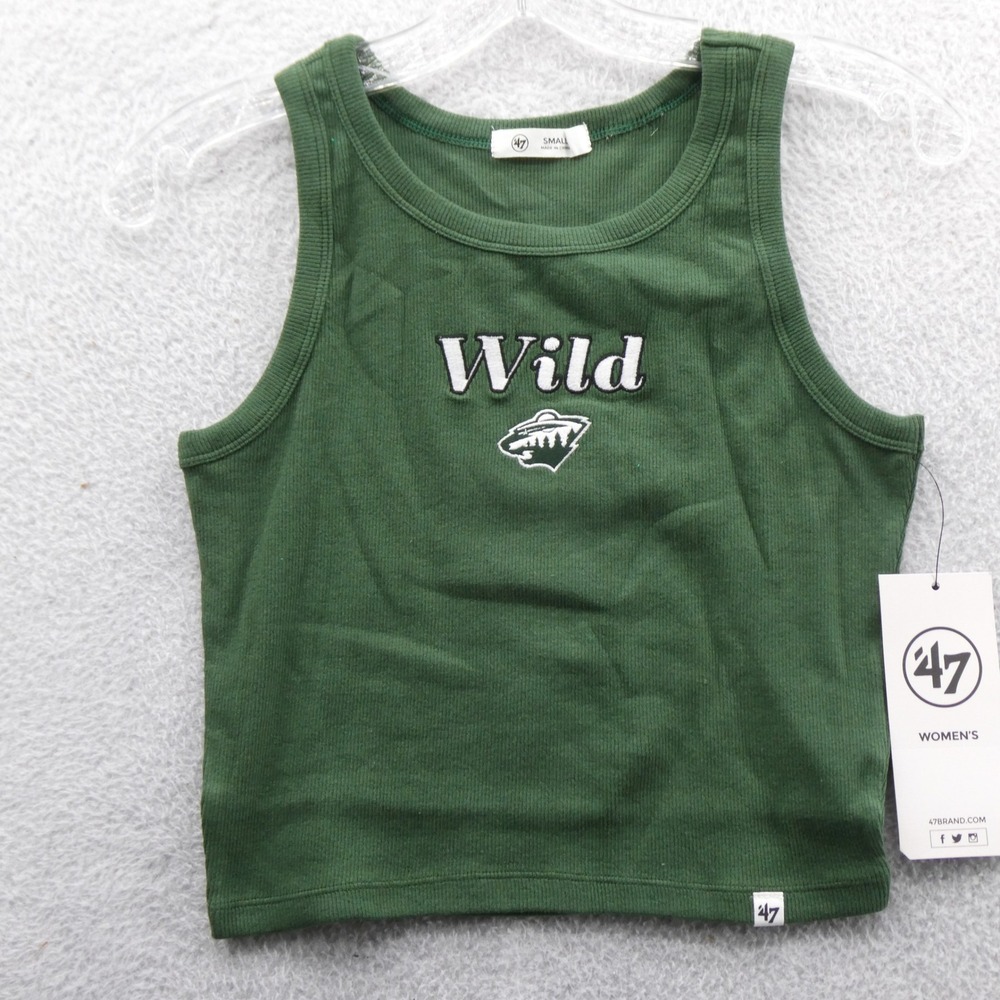 '47 Tank Top Womens Small Minnesota Wild Green Embroidered Ribbed NHL
